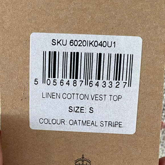 NWT: Celtic & Co Small Linen Cotton Vest Top - Picture 4 of 4